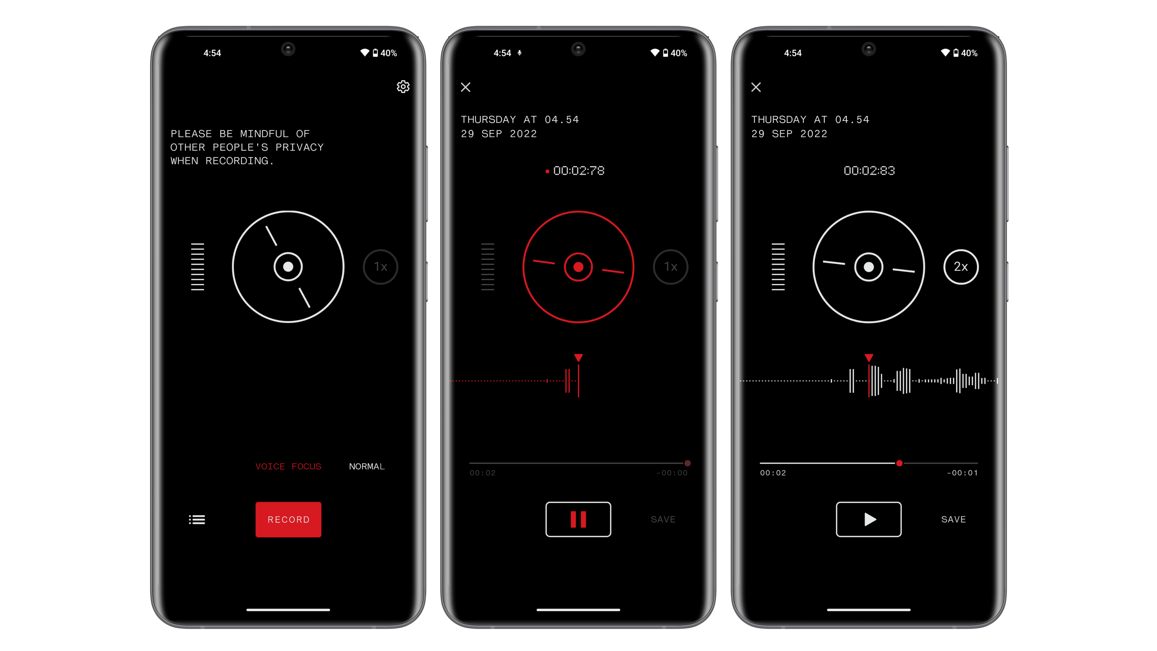 Test du Nothing Phone 1 captures ecran enregistreur vocal