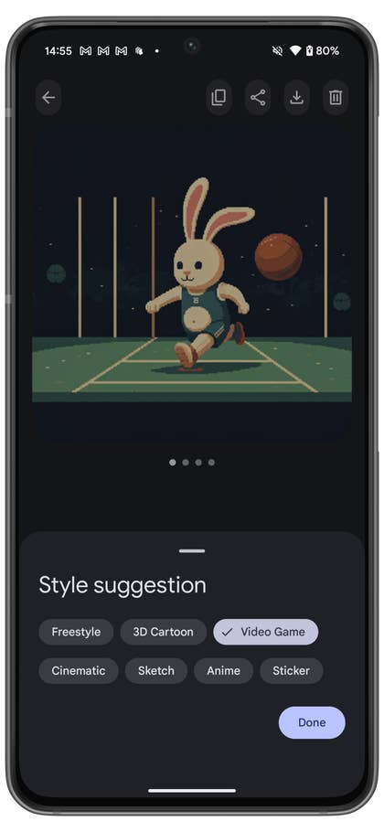 Screenshot from the Google Pixel 9 Pro Pixel Studio app