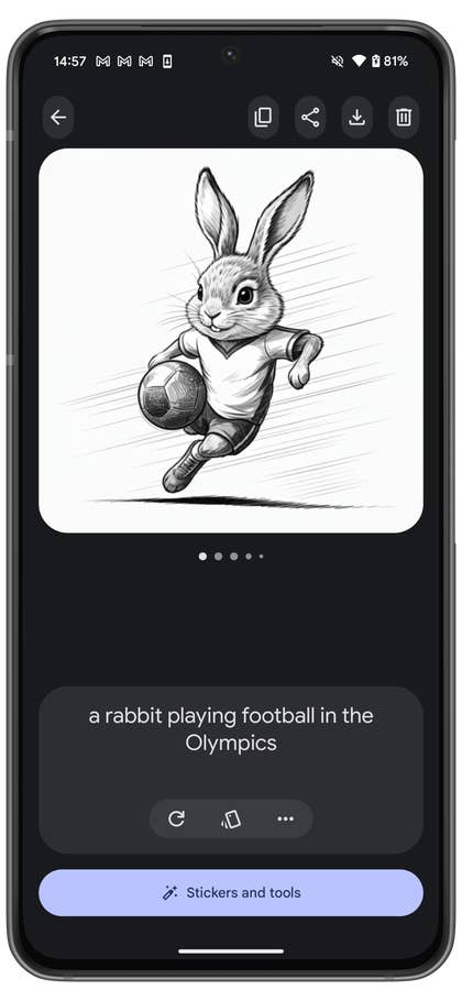 Screenshot from the Google Pixel 9 Pro Pixel Studio app