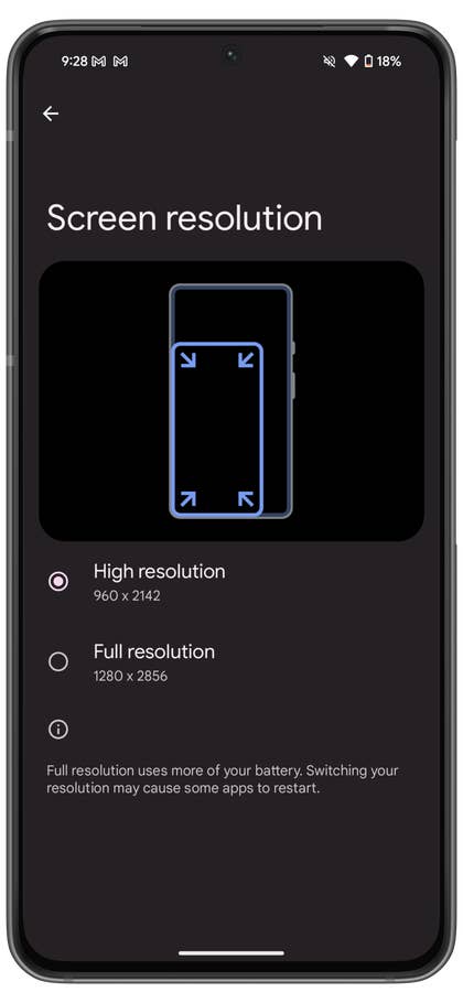Screenshot from the Google Pixel 9 Pro