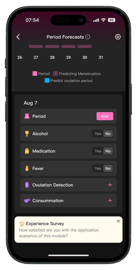 Screenshots of the RingConn Gen 2 Smart Ring app companion user interface.