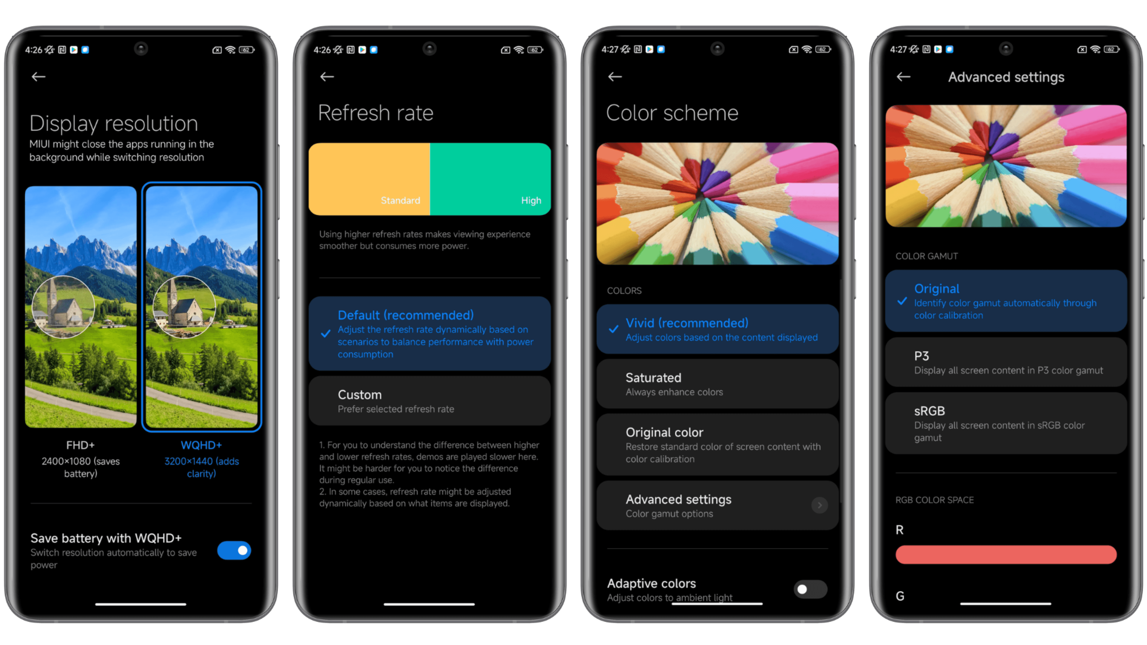 Screenshots showing the MIUI 14 user interface