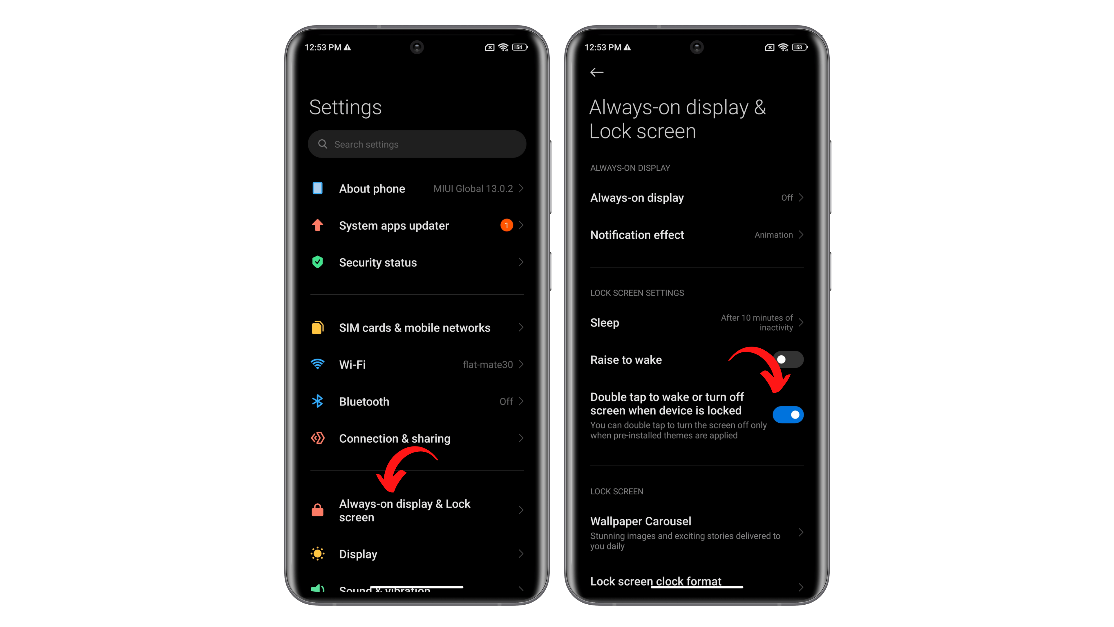 At Xiaomi, MIUI simply allows double tapping to turn off the screen once the smartphone is locked Screenshots Xiaomi MIUI 13 double tap to turn off screen