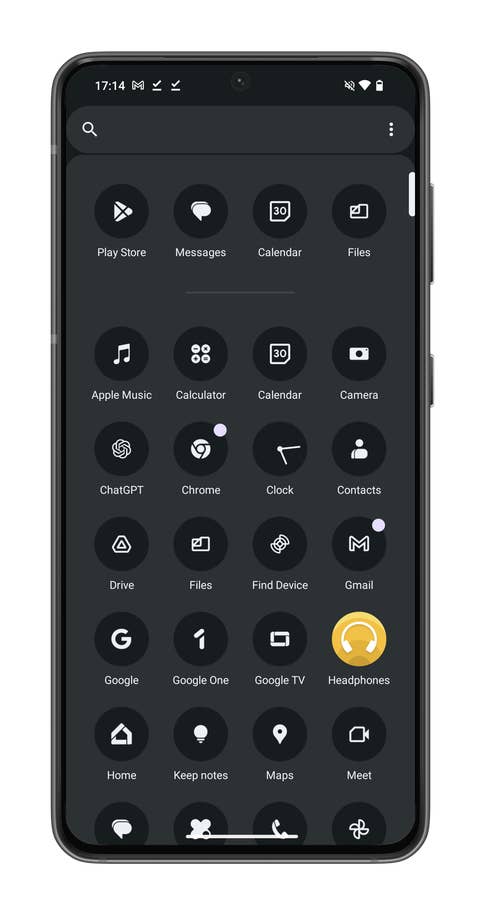Nothing OS 2.5 screenshot showing how to hide apps in the app drawer.