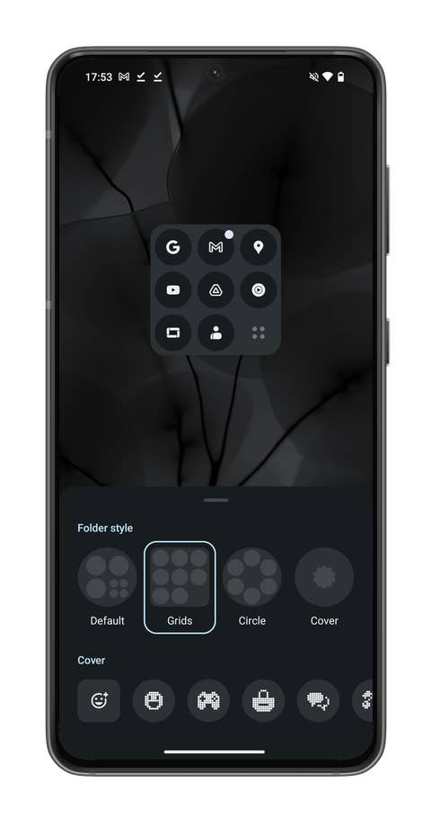 Nothing OS 2.5 screenshot showing how to change app folders on your home screen.