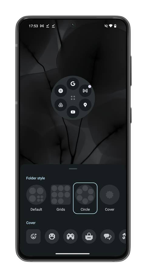 Nothing OS 2.5 screenshot showing how to change app folders on your home screen.