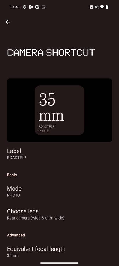 Nothing OS 2.5 screenshot showing how to save your camera app settings.