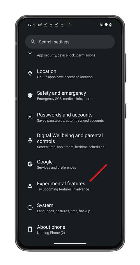 Nothing OS 2.5 screenshot.