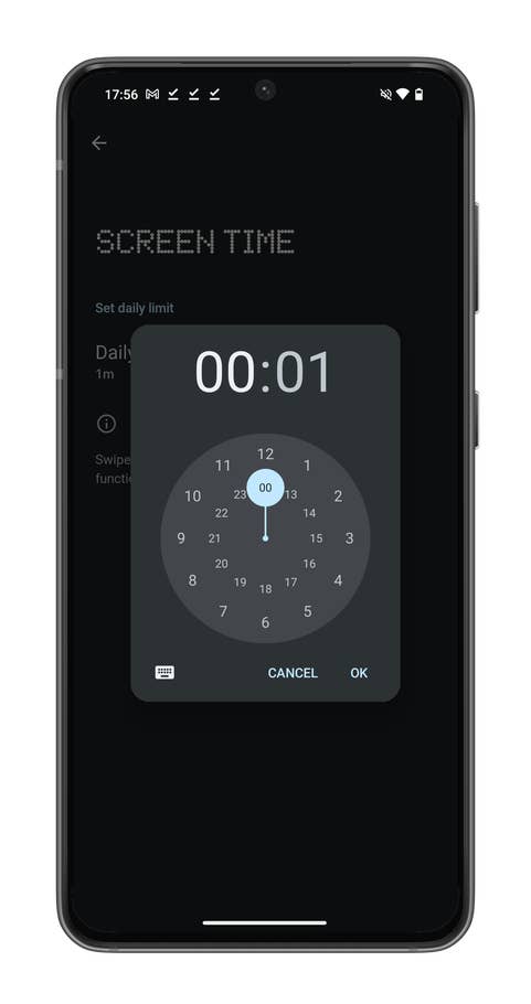 Nothing OS 2.5 screenshot showing how to monitor your screen time with a widget.