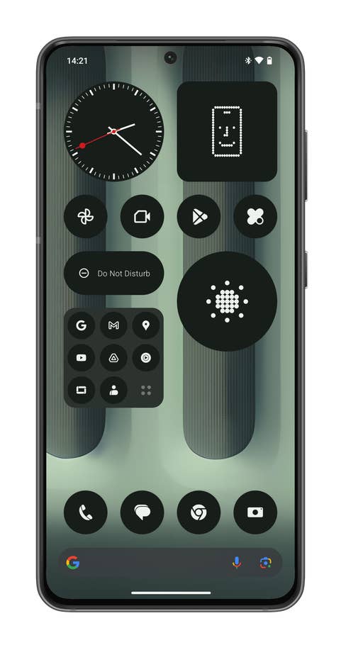 Nothing OS 1.6 interface on the Nothing Phone (2a) Plus