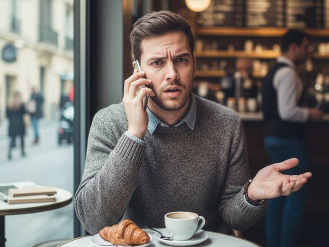 A person on a phone call