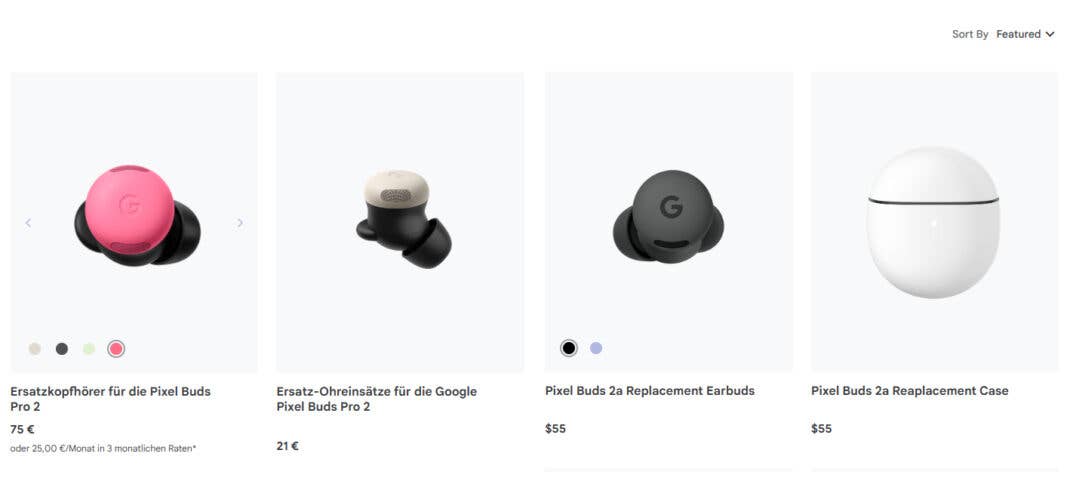 Pixel Buds replacements in the Google Store
