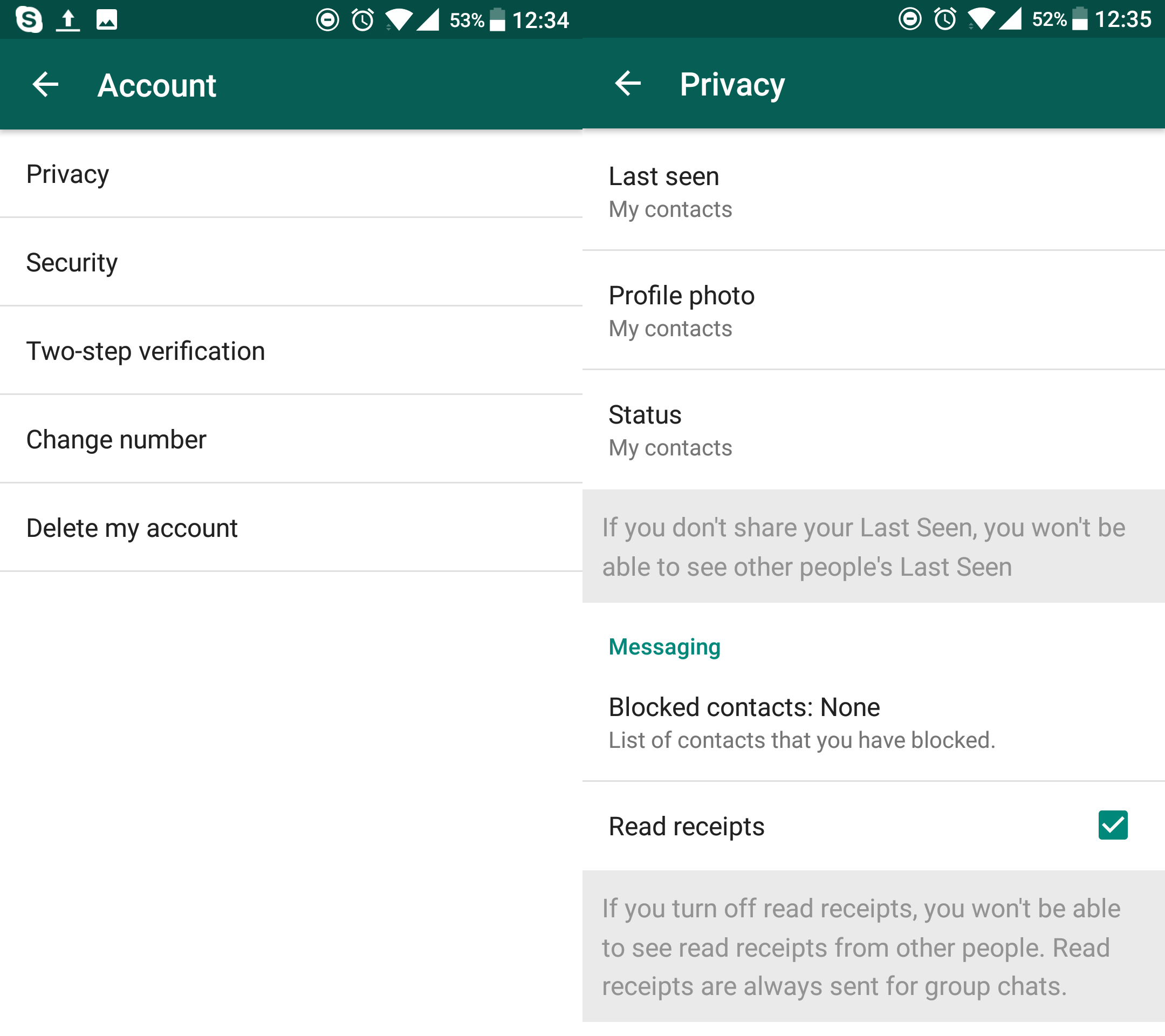 read receipts whatsapp