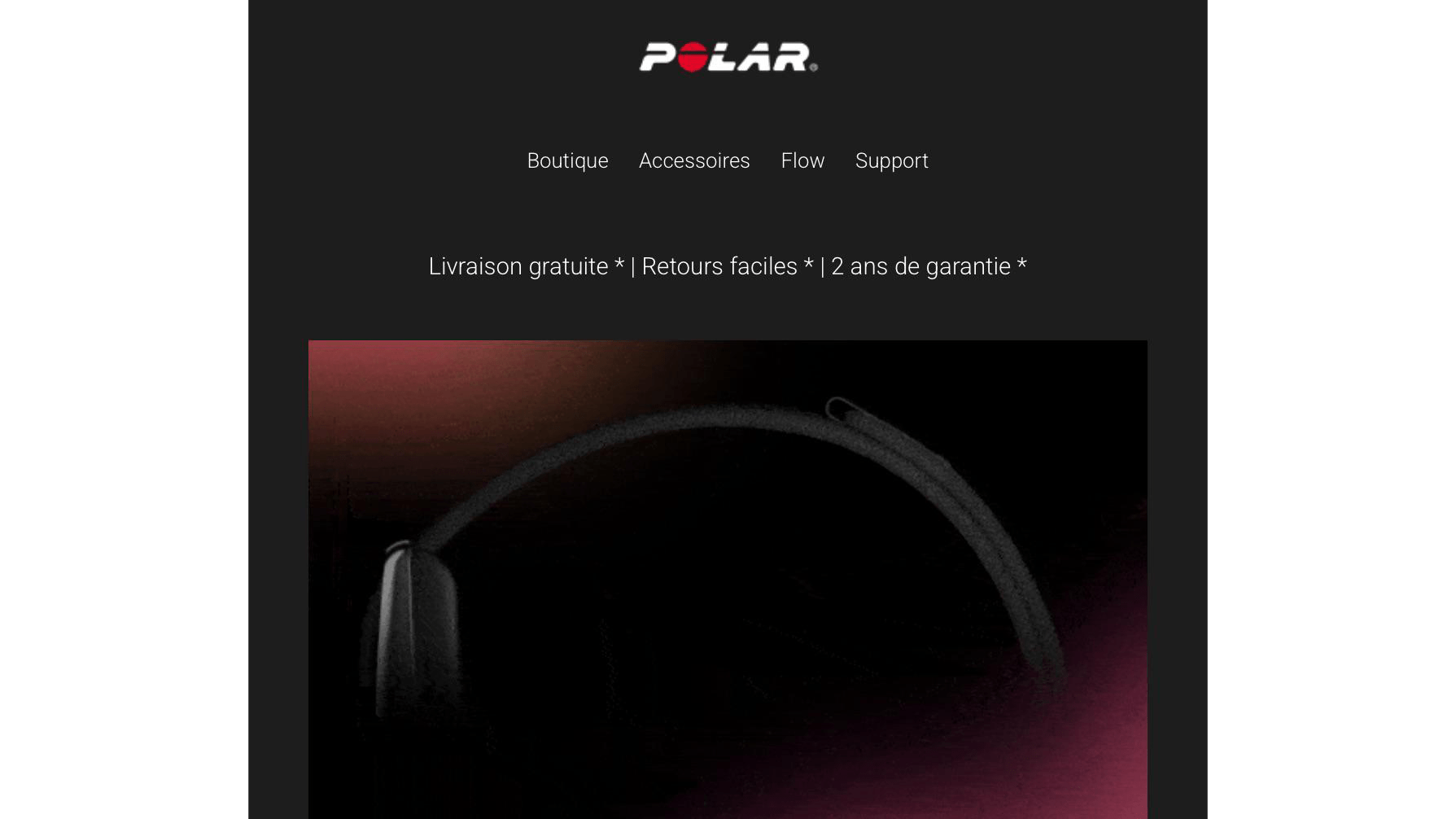 Polar Strap teaser image featuring a black strap against a dark background with promotional text.