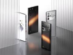 Four Redmagic 10s smartphones displayed with varying colors and designs.