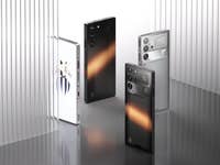 Four Redmagic 10s smartphones displayed with varying colors and designs.