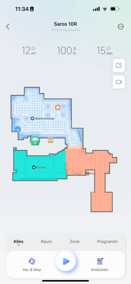 Roborock App - Home screen