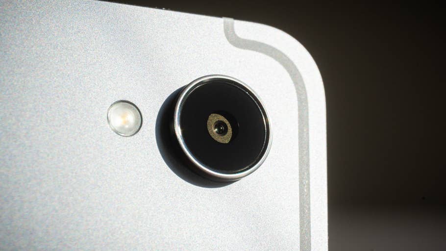 Close-up of the camera and flash of a Samsung Galaxy Tab S11.