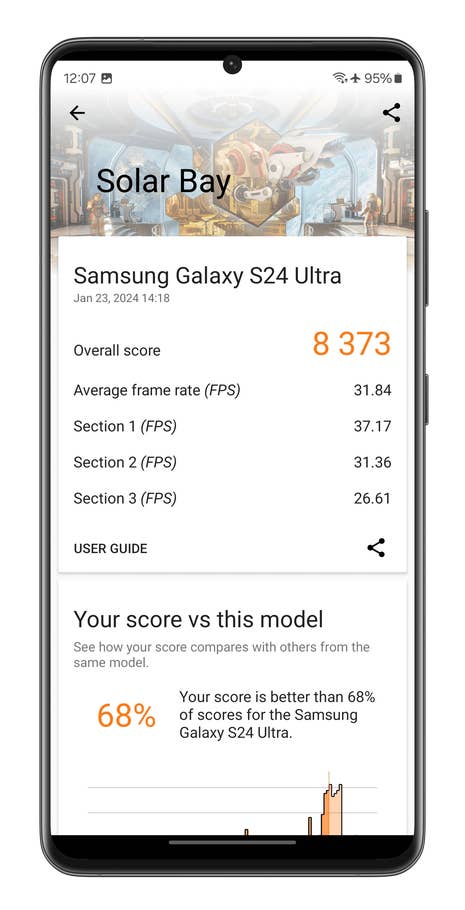 3DMark Solar Bay Benchmark - Samsung Galaxy S24 Ultra