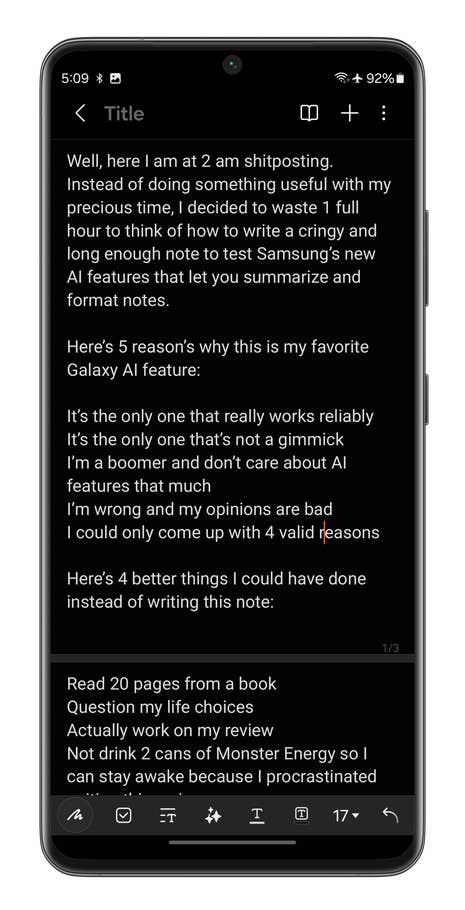 Samsung Notes app - Samsung Galaxy S24 Ultra