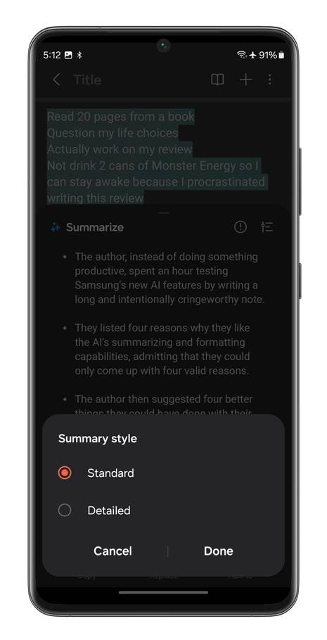 Samsung Notes app - Samsung Galaxy S24 Ultra