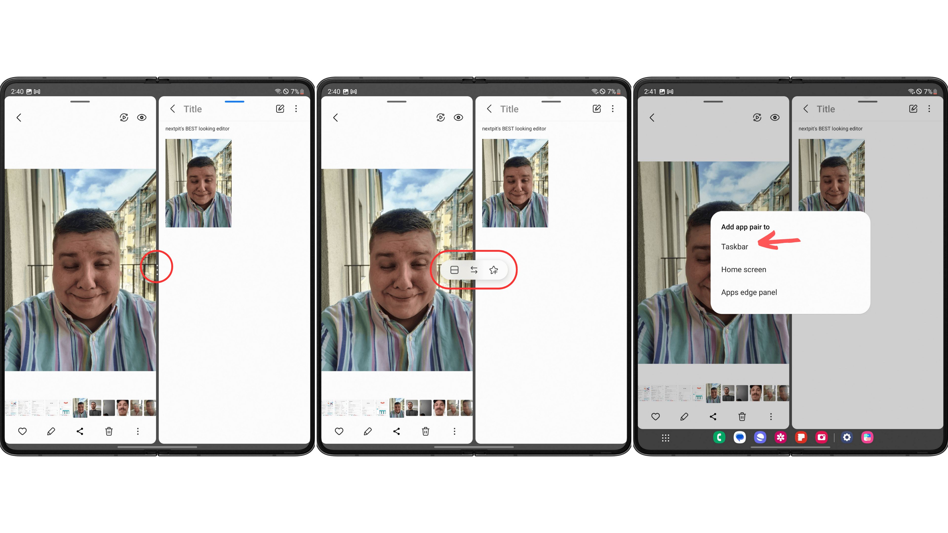 Samsung Galaxy Z Fold 5: Favorite app pairs