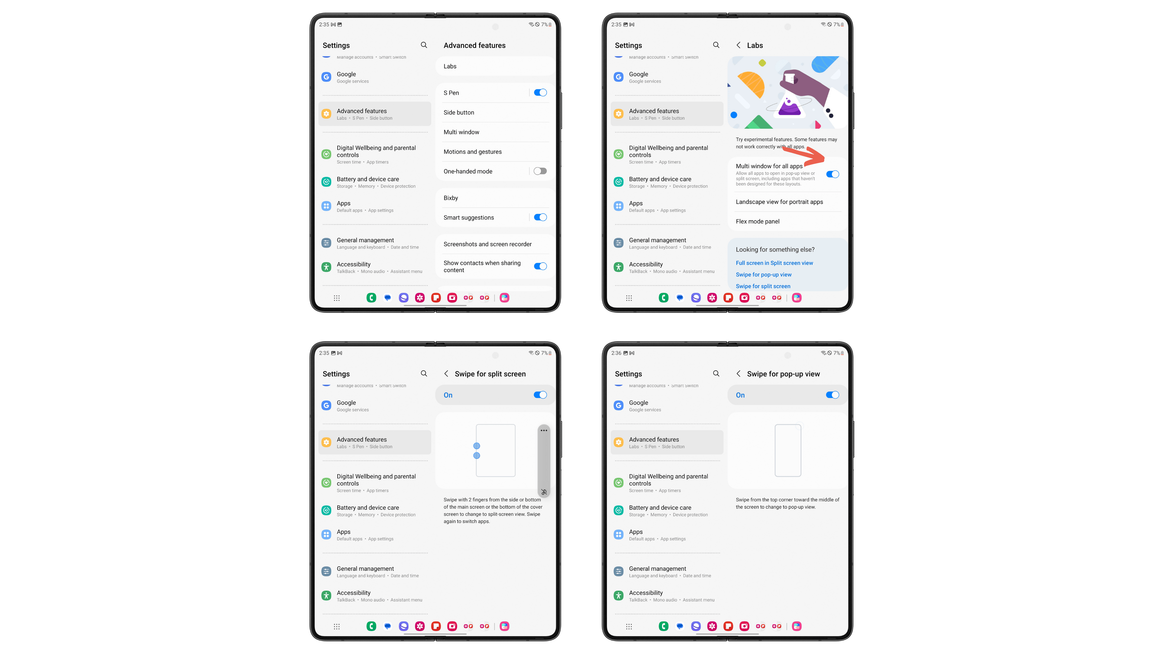 Samsung Galaxy Z Fold 5: multitasking gestures