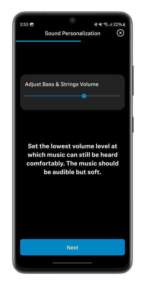 Smart Control app screencapture for the Sennheiser Accentum Plus Wireless headset