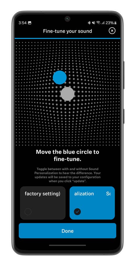 Smart Control app screencapture for the Sennheiser Accentum Plus Wireless headset