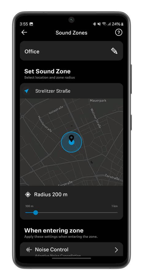 Smart Control app screencapture for the Sennheiser Accentum Plus Wireless headset