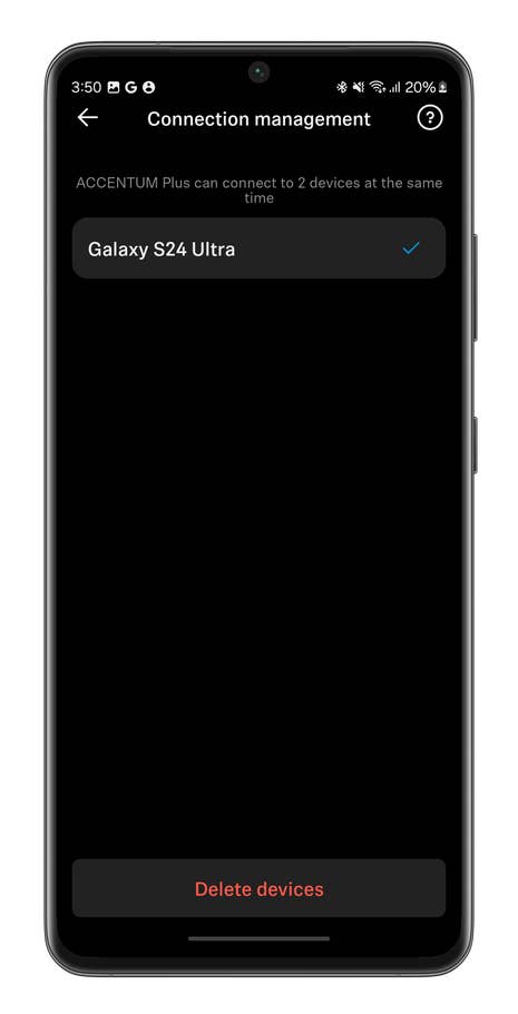 Smart Control app screencapture for the Sennheiser Accentum Plus Wireless headset