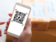 Smartphone screen displaying a QR code