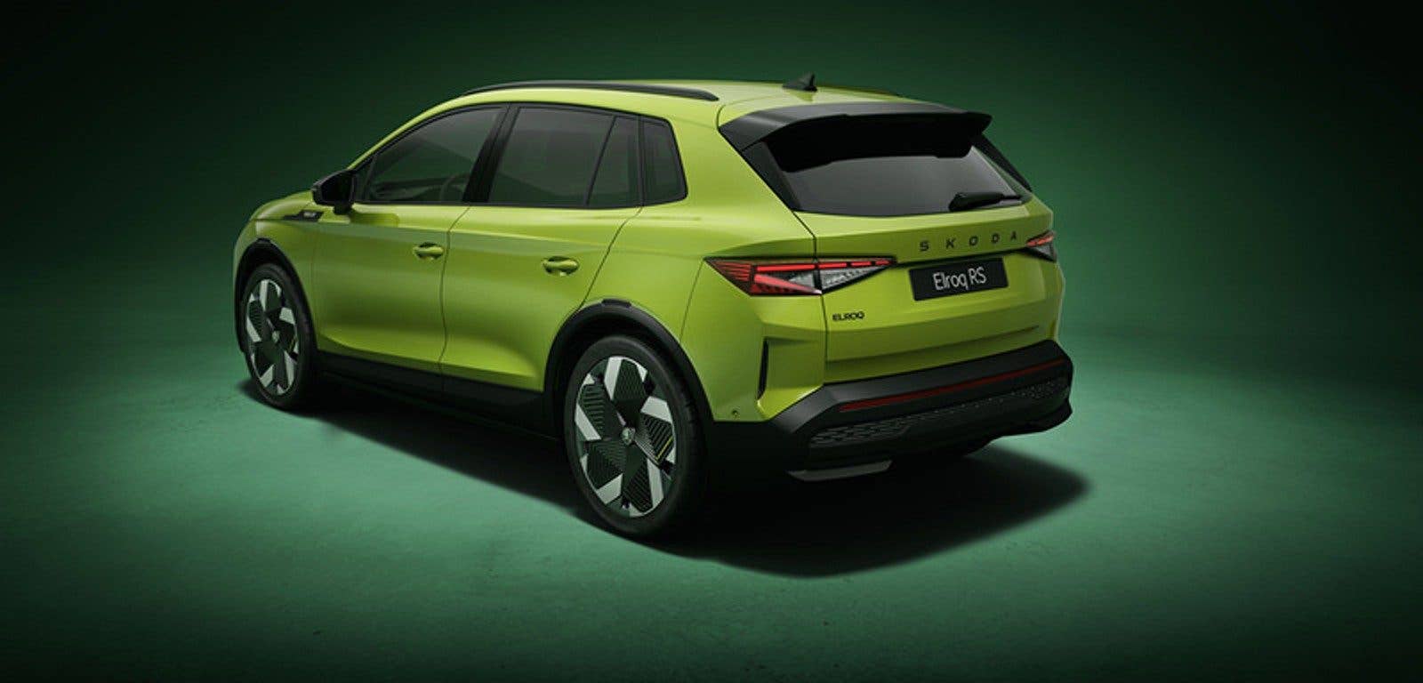 Skoda Elroq RS as viewed from an angle.