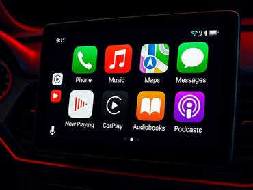 Apple CarPlay in a car.