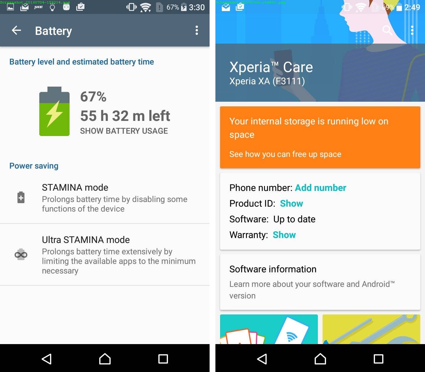 sony xperia xa review optimizations