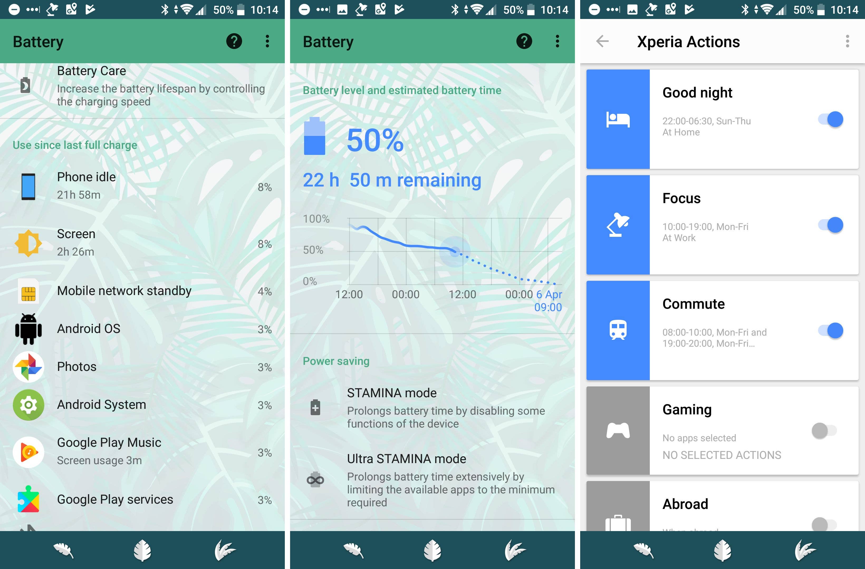 sony xperia xz2 compact battery stats