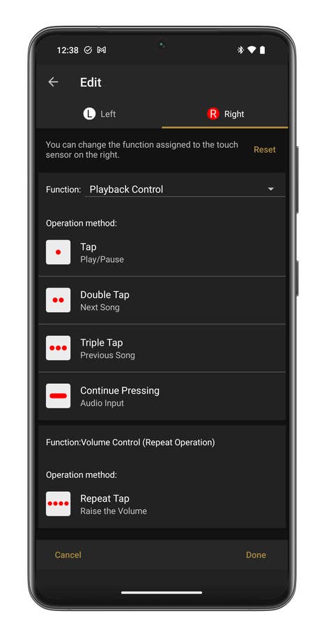 Sony Headphones Connect app screenshot