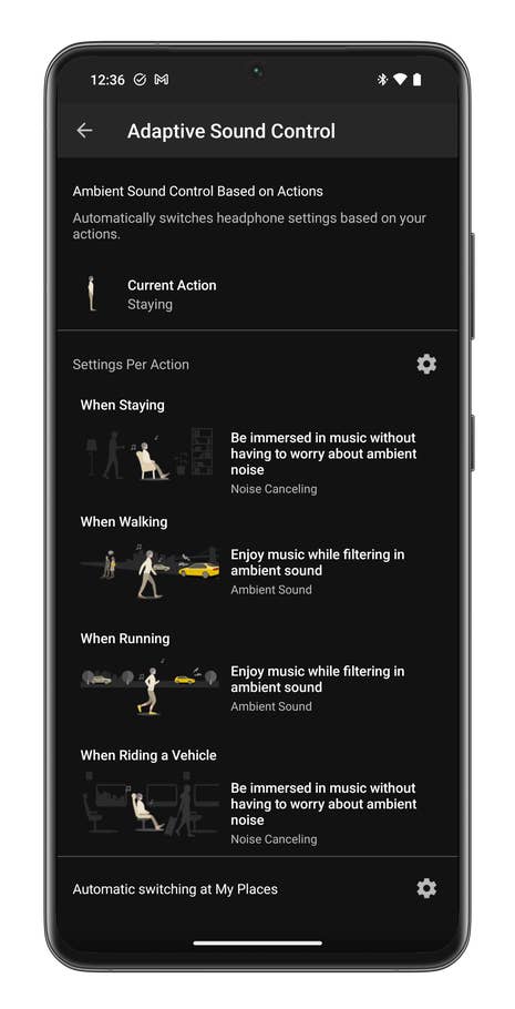 Sony Headphones Connect app screenshot
