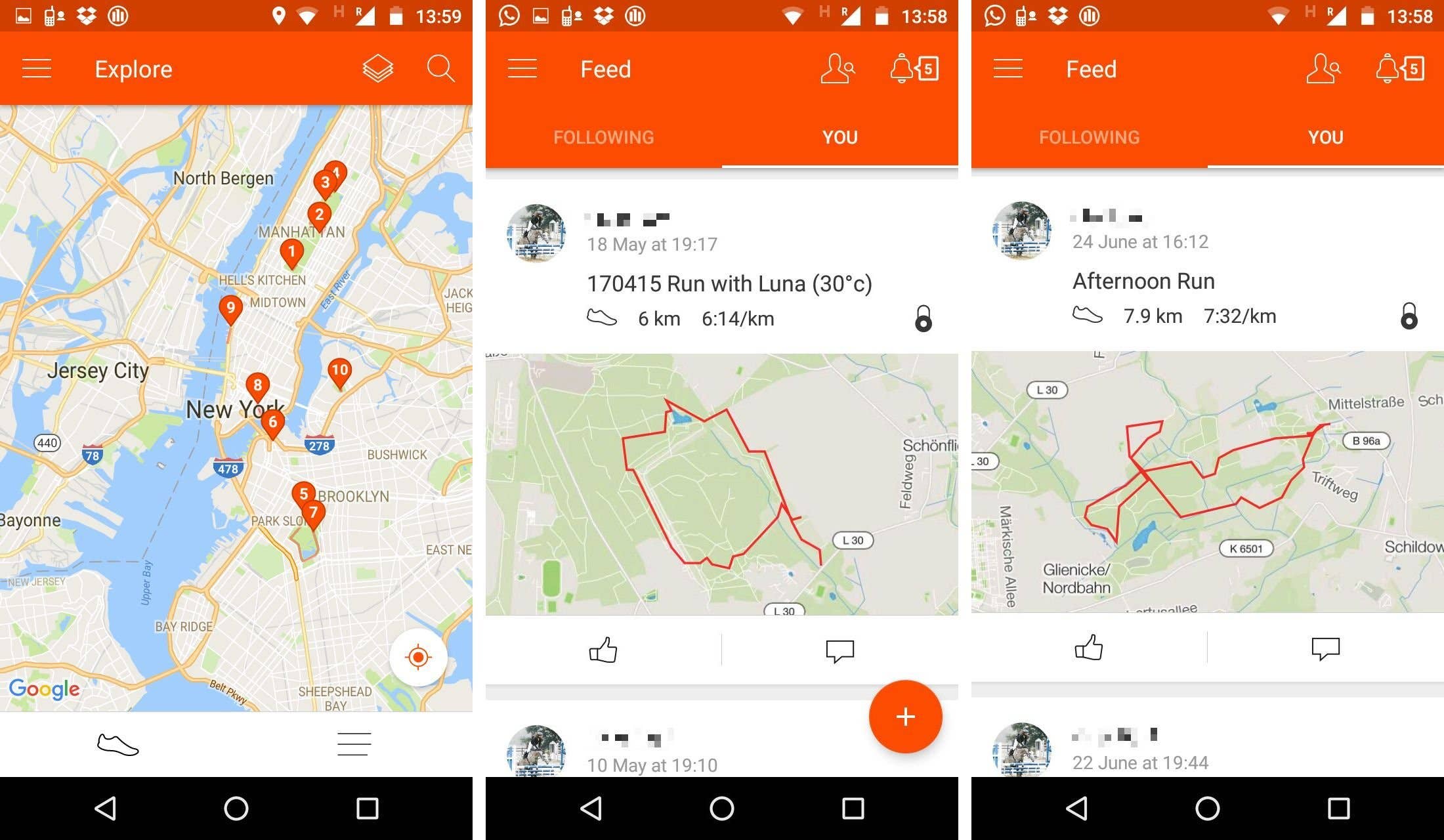 Strava app screenshots