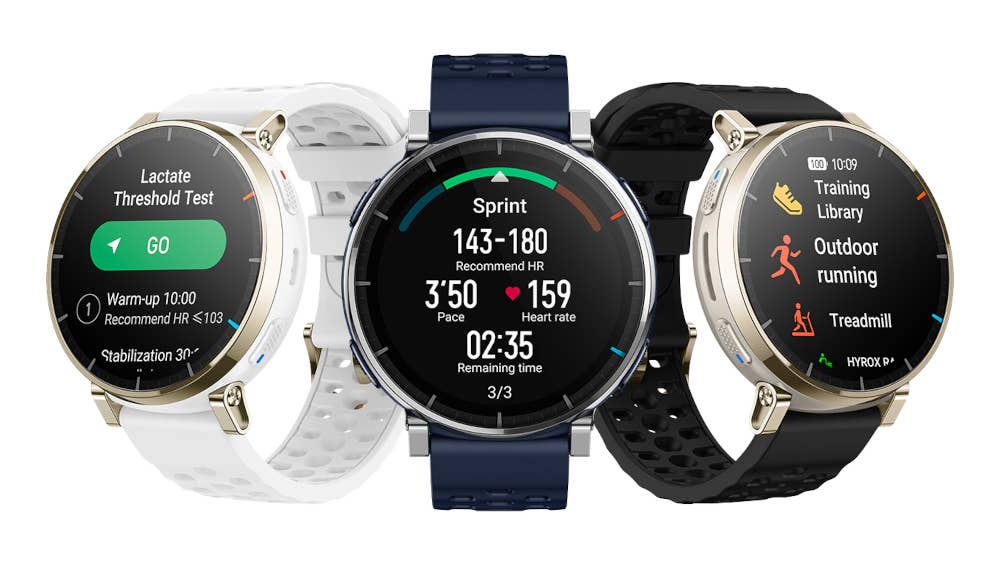 Drei Varianten der Amazfit Active 3 Premium.
