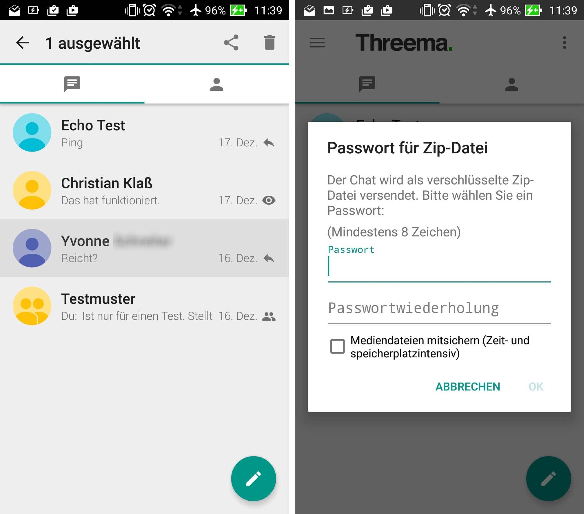 threema save chatlog