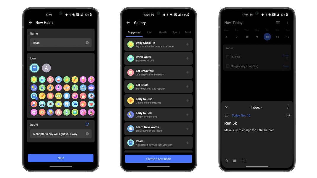 TickTick screenshots for nextpit