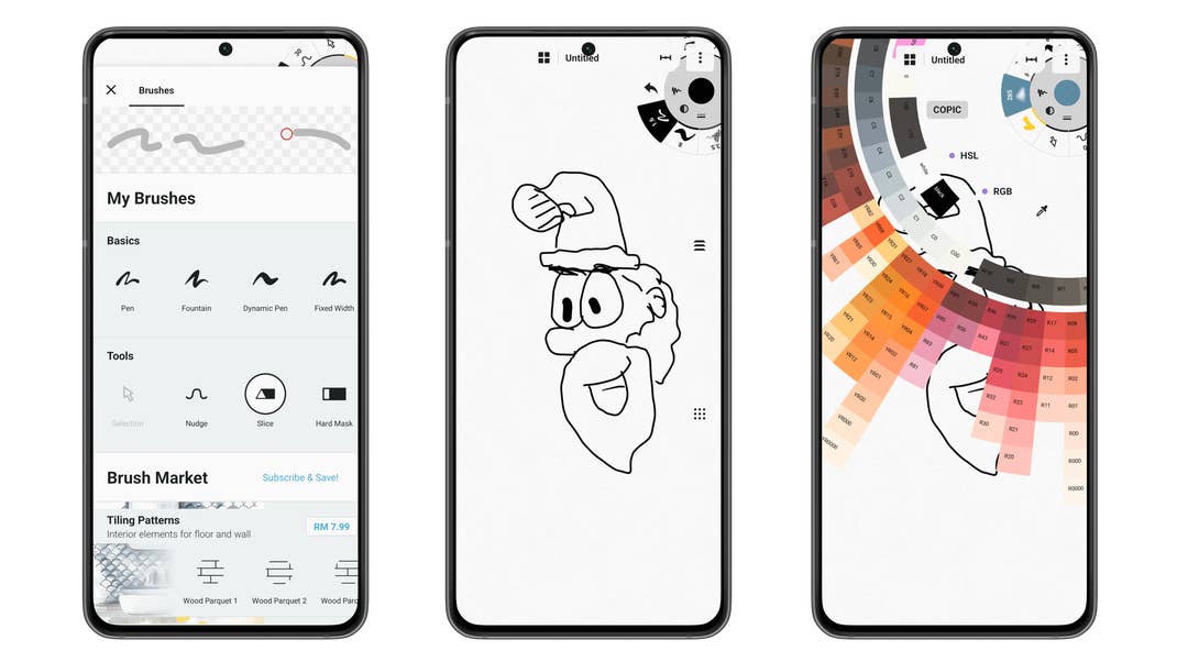 Screenshots from mobile app Concepts for nextpit