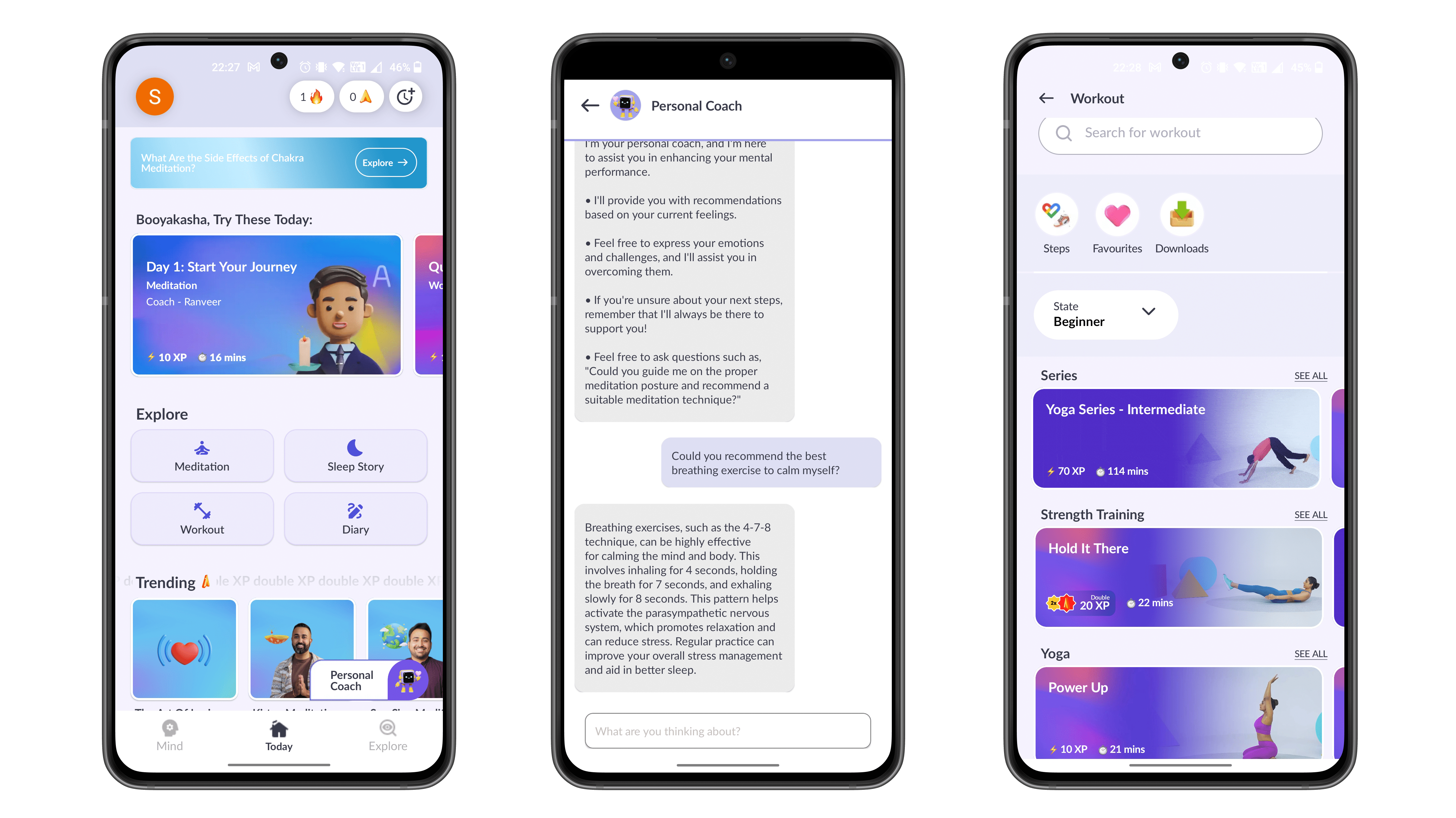Screenshots from the Level SuperMind mobile app for nextpit's top 5 apps list
