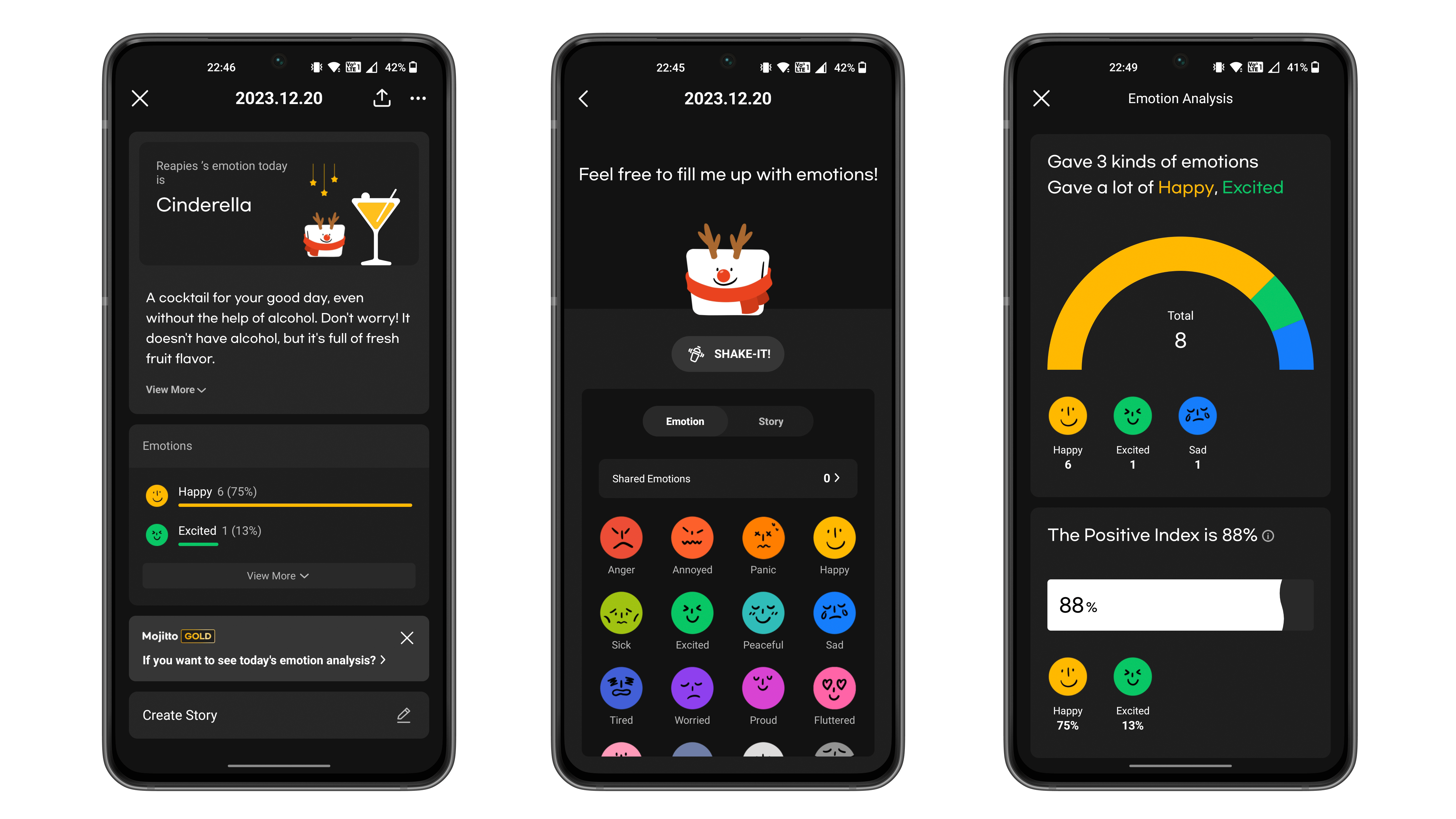 Screenshots from the Mojitto mobile app for nextpit's top 5 apps list
