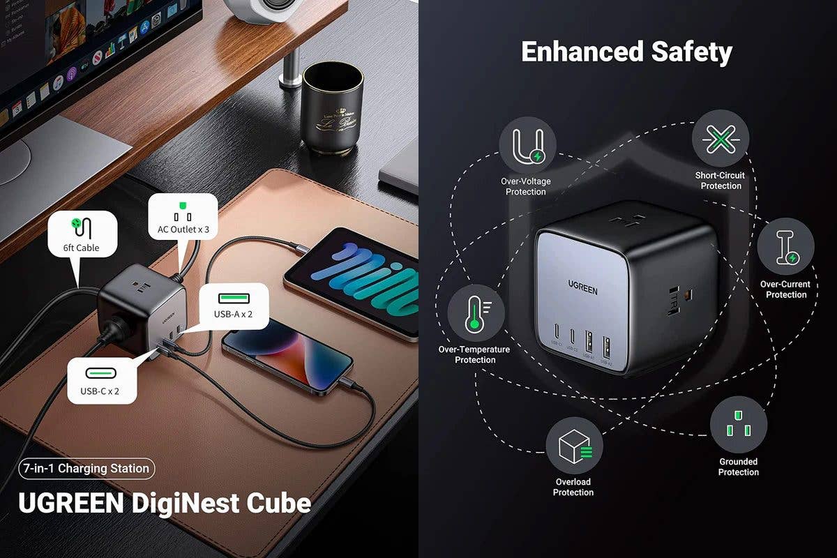 Ugreen 6-in-1 power strip features
