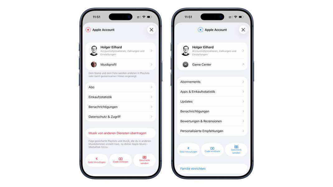 Nutzerprofile haben in iOS 26.4 ein einheitliches Design