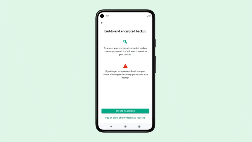 WhatsApp end-to-end encryption for chats