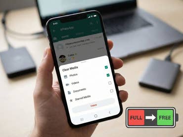 WhatsApp clearing storage save chats