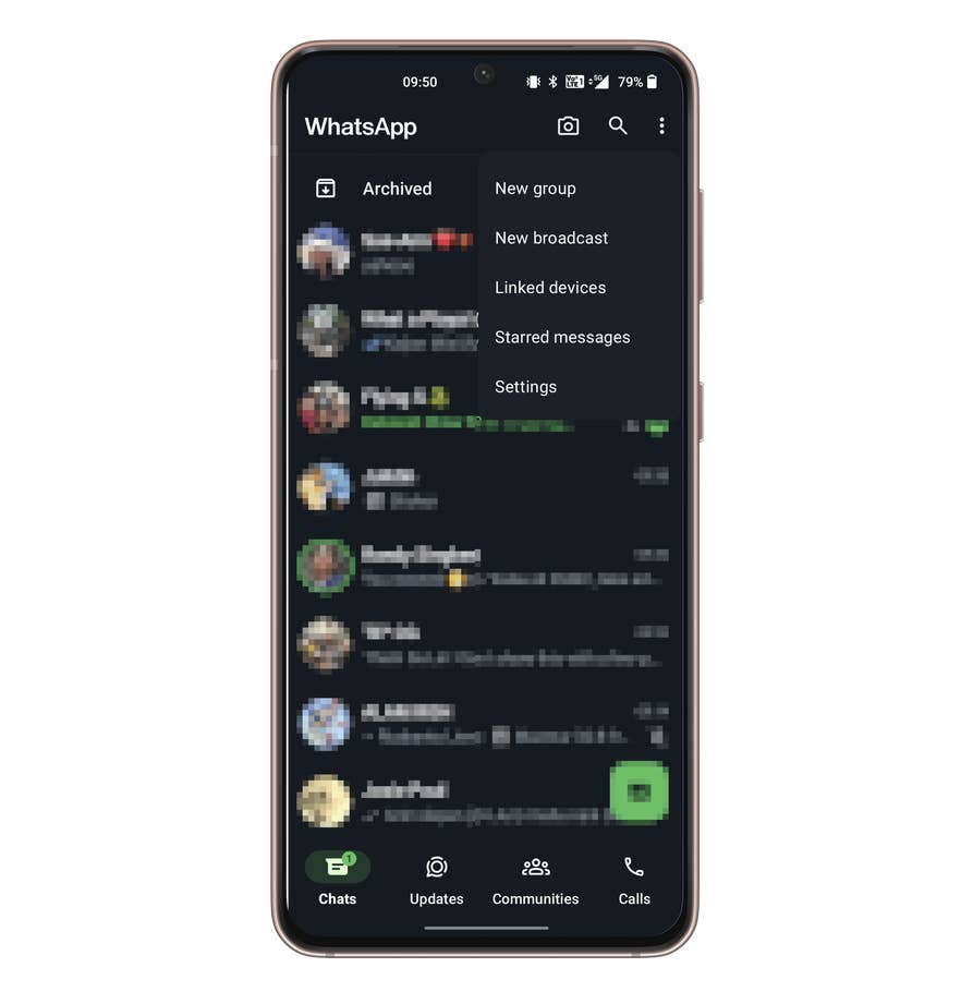 Enable HD quality photos in WhatsApp.